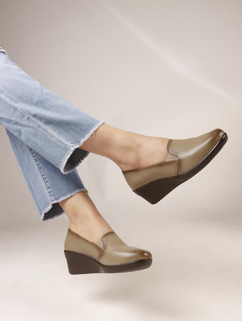 women solid slip on platforms wedge - 22013344 -  Standard Image - 1