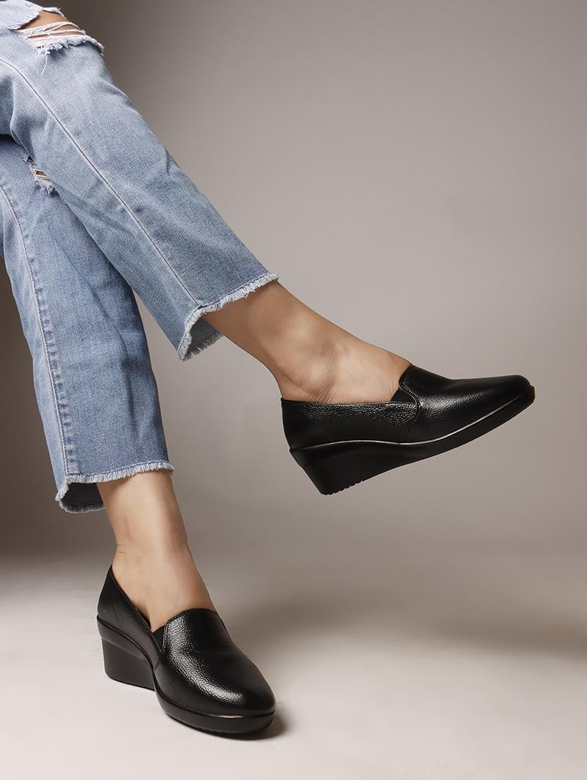 women solid slip on platforms wedge - 22013345 -  Standard Image - 1