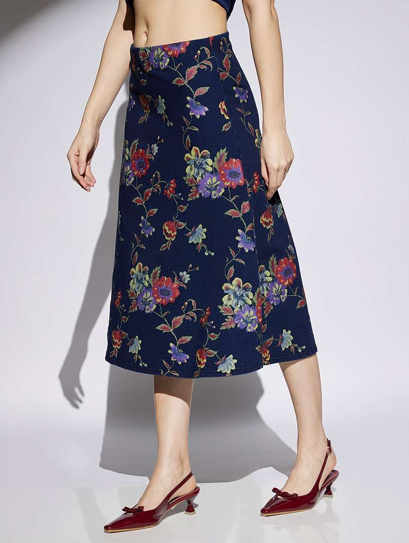women floral print mid rise  a-line skirt - 22013354 -  Standard Image - 1