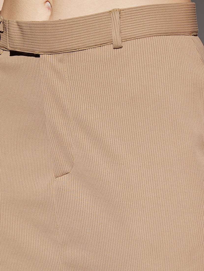 women beige solid mid rise pencil skirt - 22013355 - Standard Image - 4