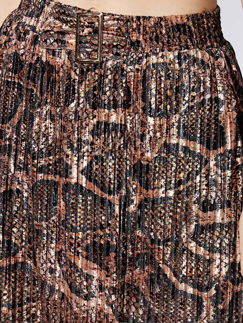 women animal print high rise flared skirt - 22013367 -  Standard Image - 4