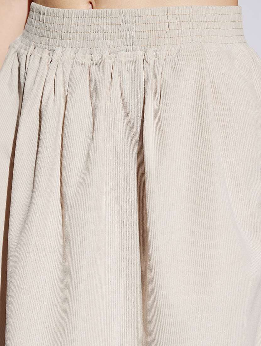 women beige solid mid rise a-line skirt - 22013368 - Standard Image - 4