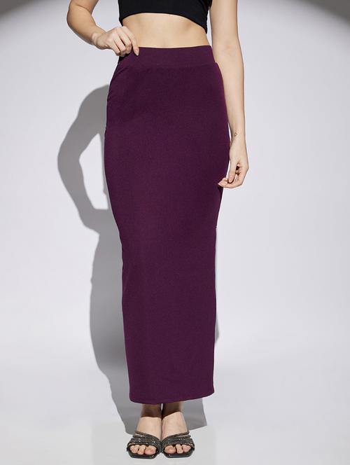 women solid high rise bodycon skirt - 22013369 - Standard Image - 0