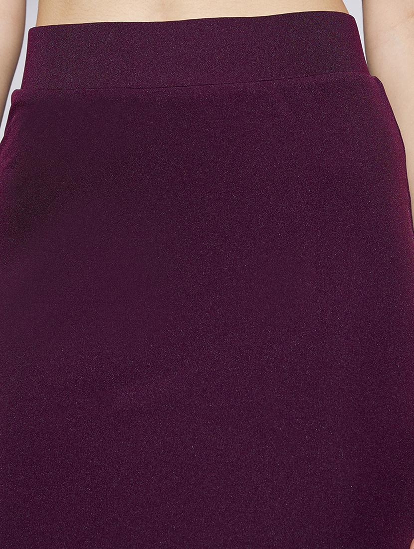 women solid high rise bodycon skirt - 22013369 - Standard Image - 4