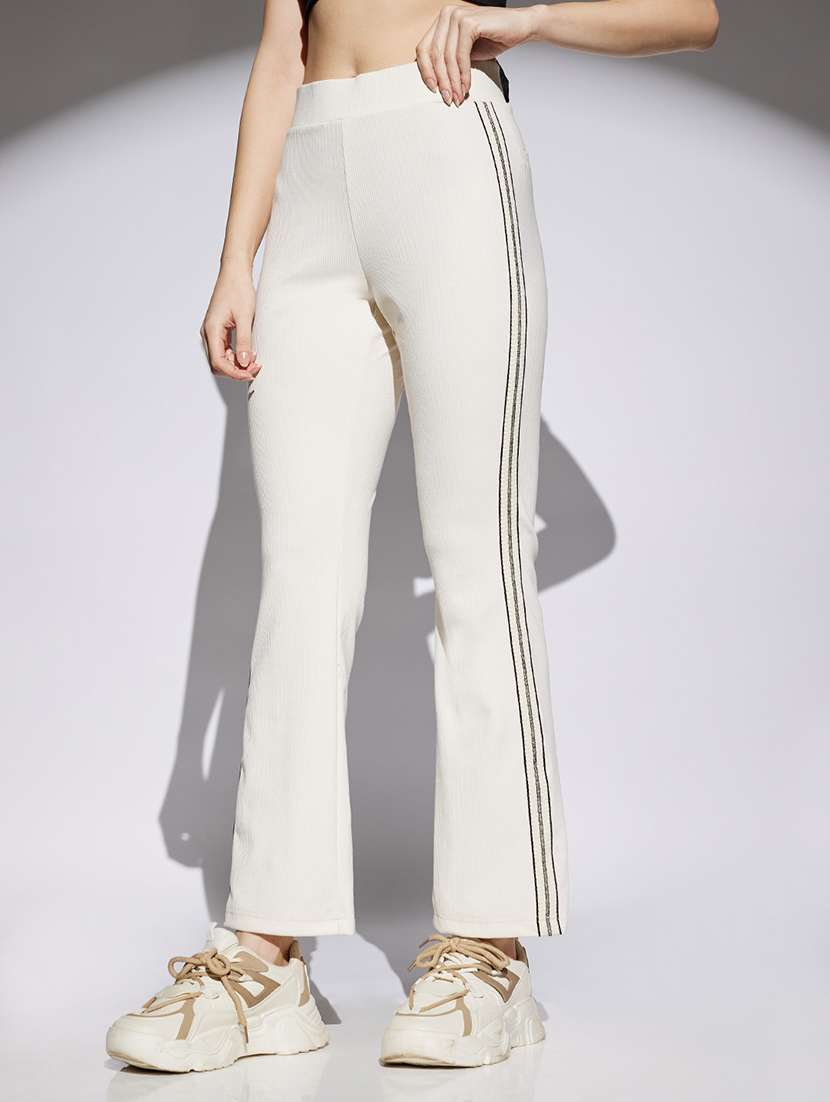 women solid high rise bootcut trouser - 22013375 -  Standard Image - 1