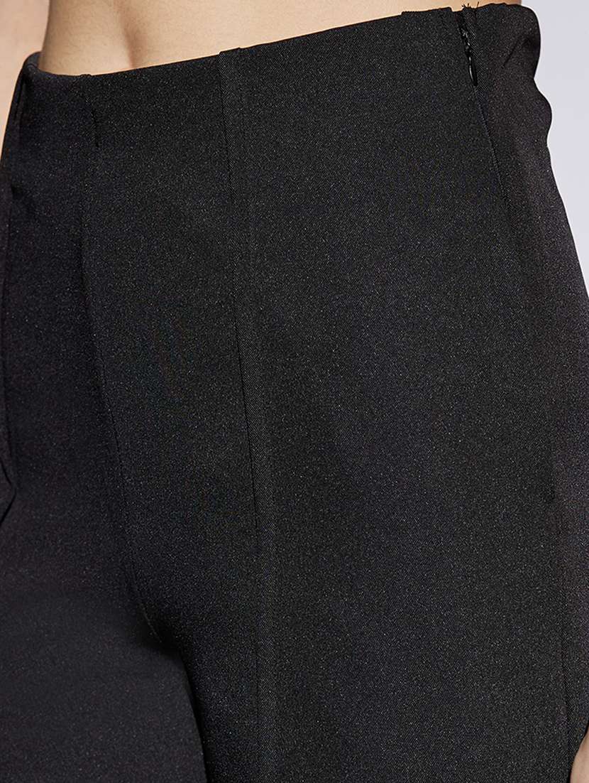 women solid high rise wide leg trouser - 22013386 -  Standard Image - 4