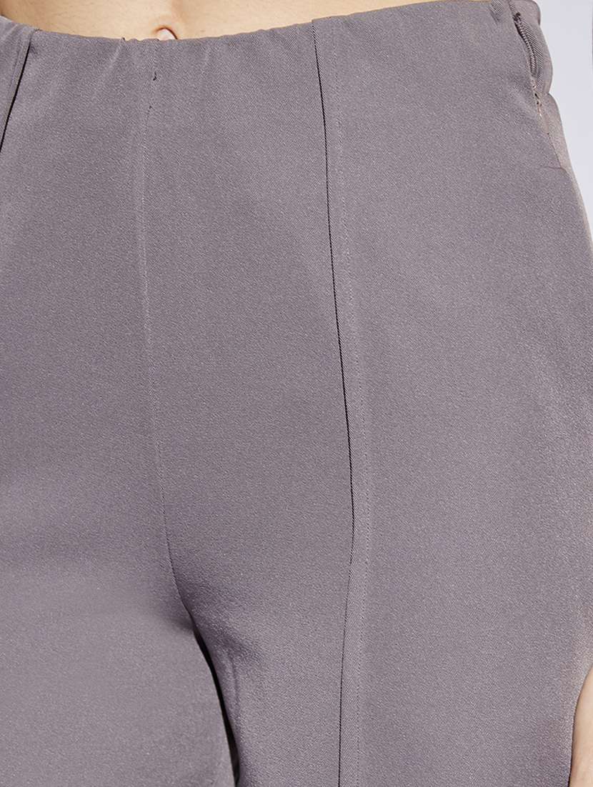 women solid high rise wide leg trouser - 22013387 -  Standard Image - 4