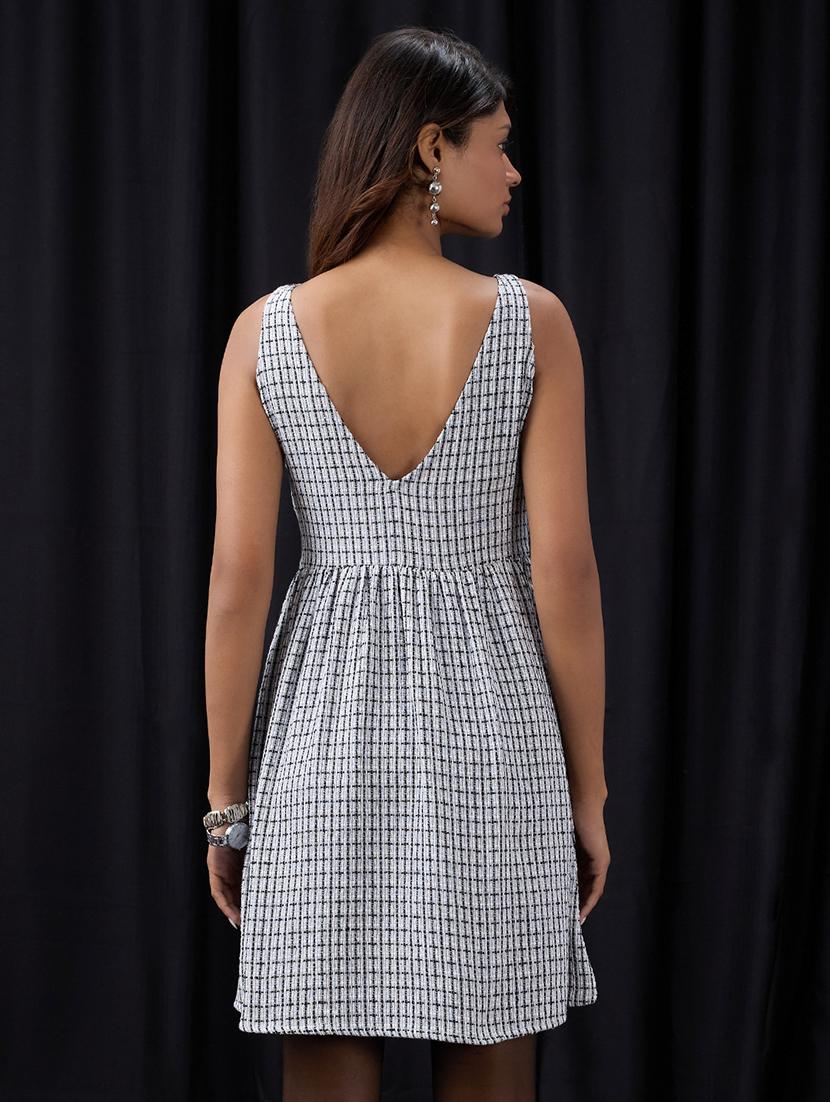women self designed sleeveless  fit & flare dress - 22013394 -  Standard Image - 1