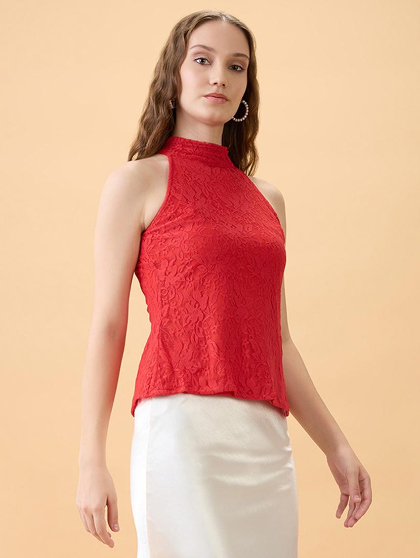 red nylon regular top - 22013410 - Standard Image - 1