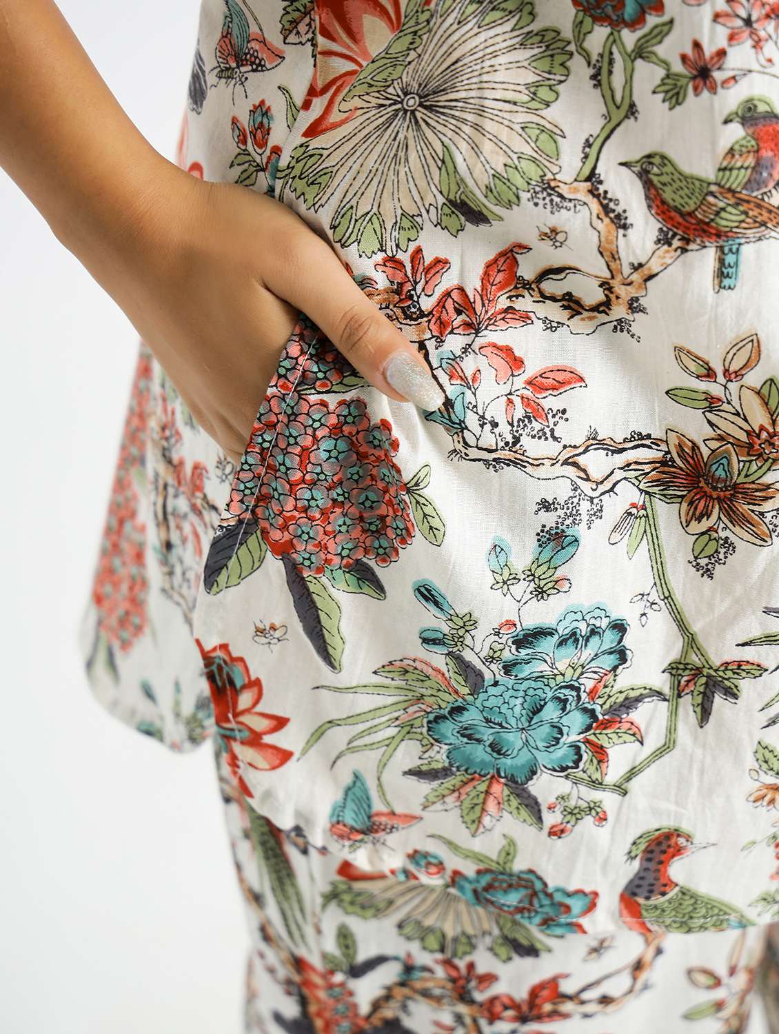 women printed three quarter sleeve co-ord set - 22013429 -  Standard Image - 4