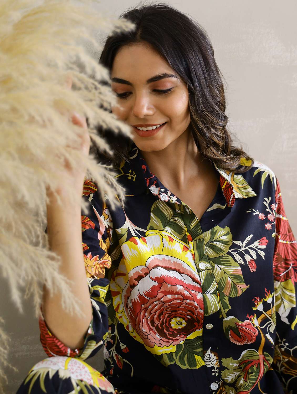 women printed three quarter sleeve co-ord set - 22013436 -  Standard Image - 4