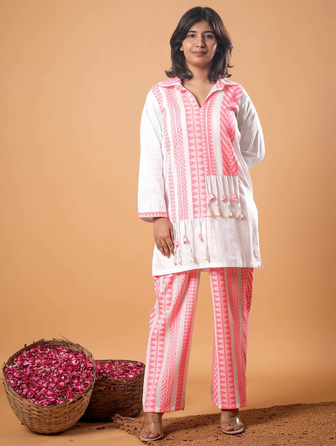 women three quarter sleeve ethnic co-ord set - 22013441 -  Standard Image - 1