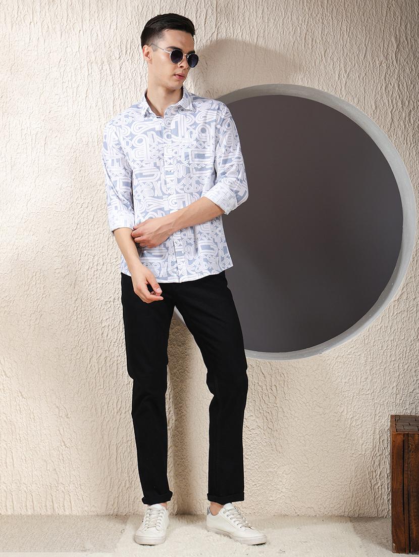 men black plain mid rise relaxed fit jeans - 22013446 - Standard Image - 4