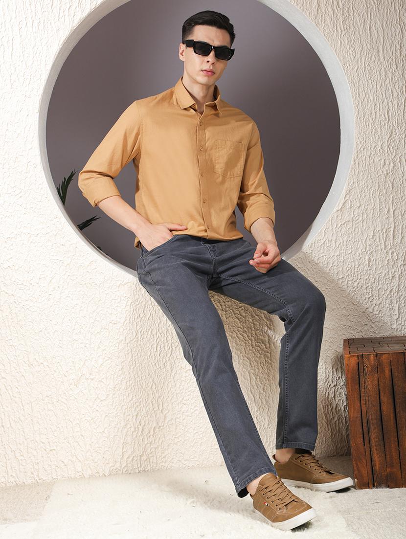 men grey plain low rise slim fit jeans - 22013447 - Standard Image - 4
