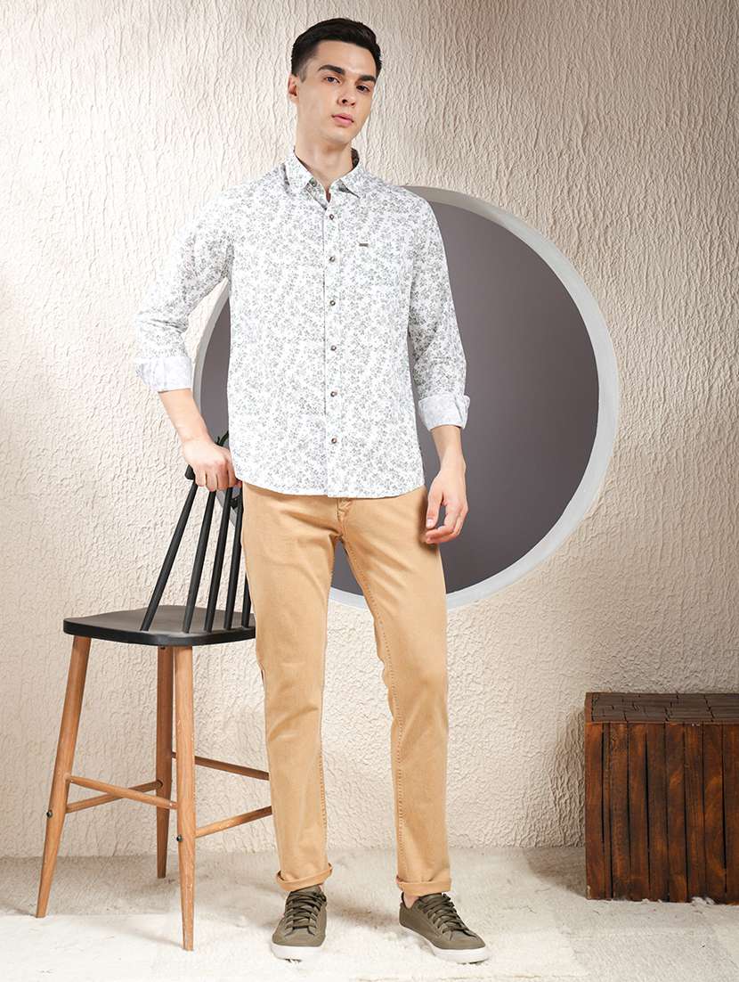 men khaki plain low rise slim fit jeans - 22013448 - Standard Image - 4