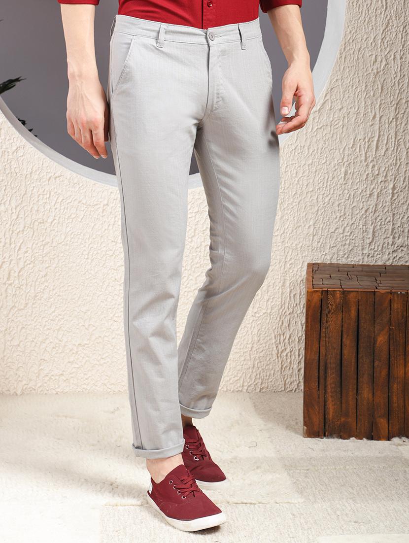 men solid mid rise flat front casual chinos - 22013453 - Standard Image - 1