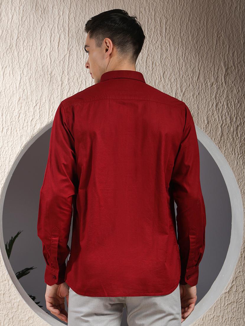 men solid long sleeve regular fit casual shirt - 22013459 - Standard Image - 4