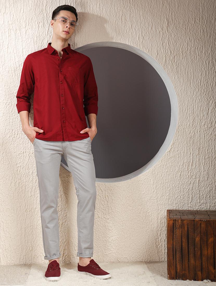 men solid long sleeve regular fit casual shirt - 22013459 - Standard Image - 6