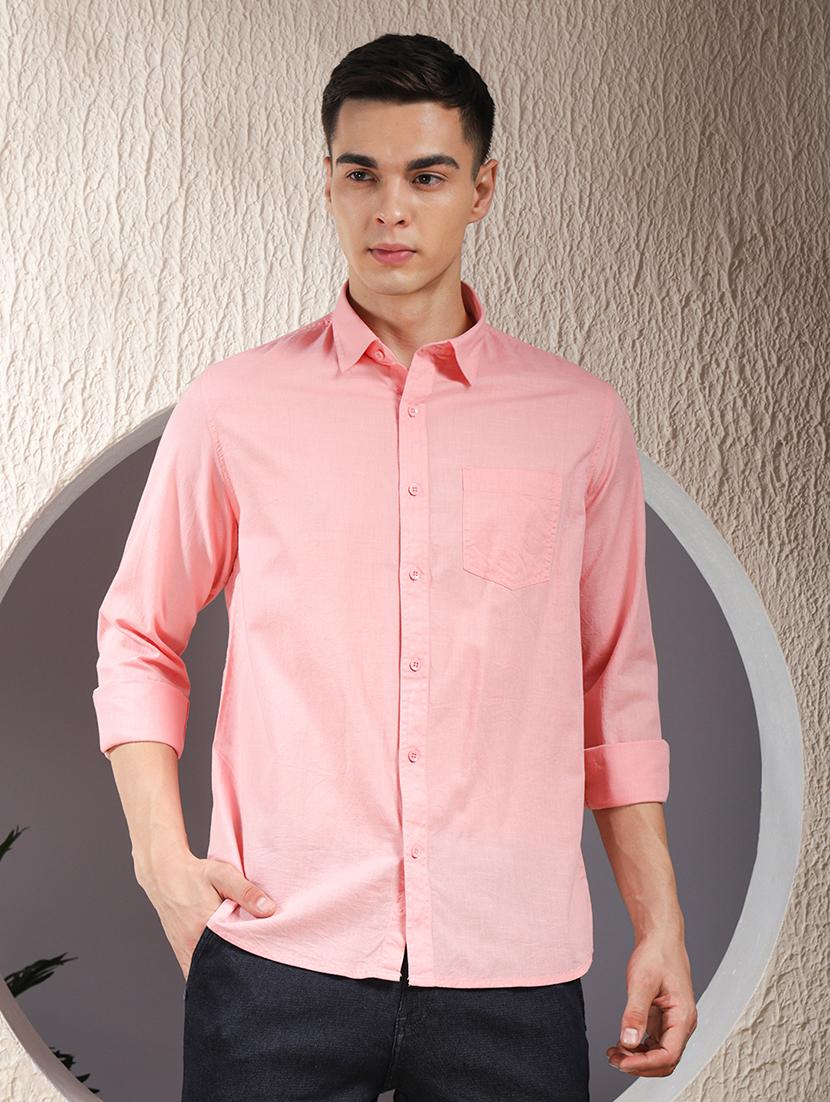 men solid long sleeve regular fit casual shirt - 22013460 - Standard Image - 1