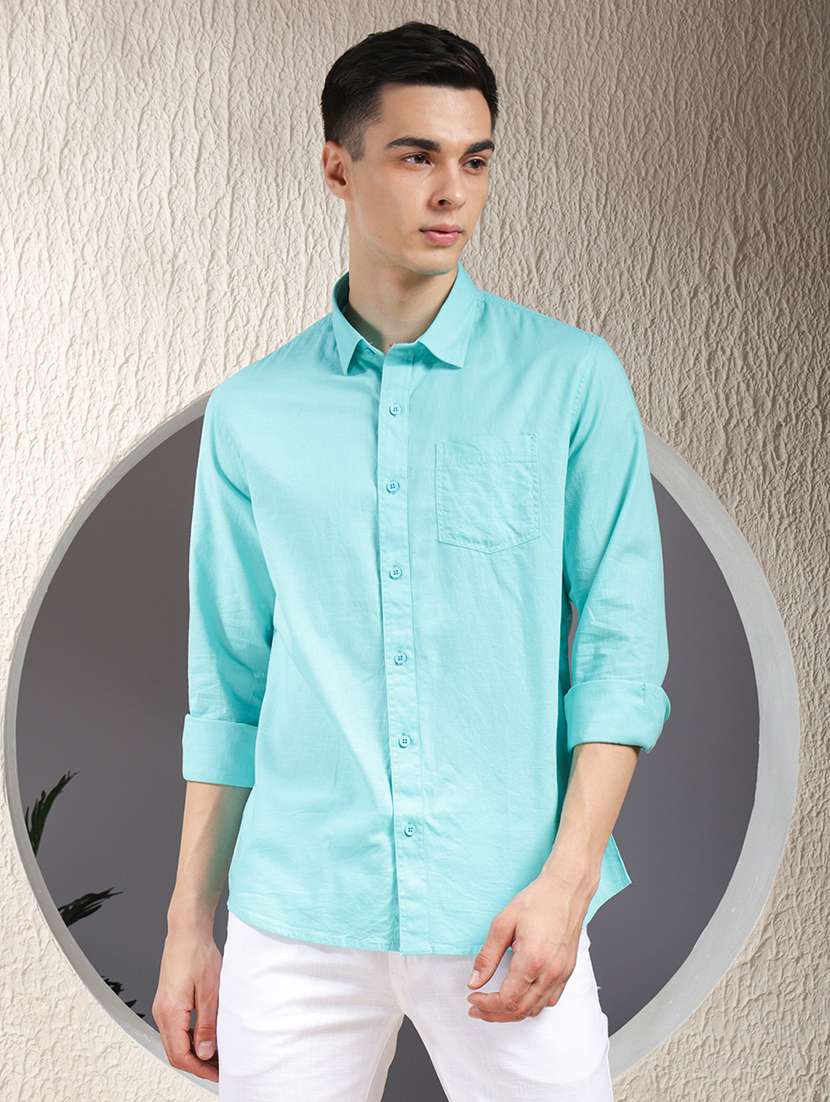men solid long sleeve regular fit casual shirt - 22013461 -  Standard Image - 1