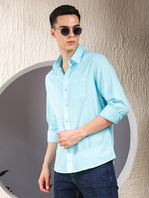 men solid long sleeve regular fit casual shirt - 22013462 - Standard Image - 0