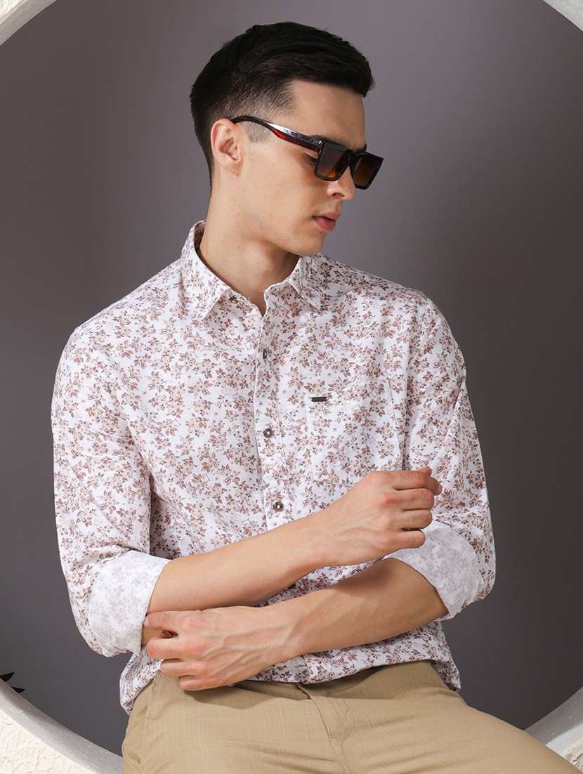 men printed long sleeve regular fit casual shirt - 22013463 -  Zoom Image - 0