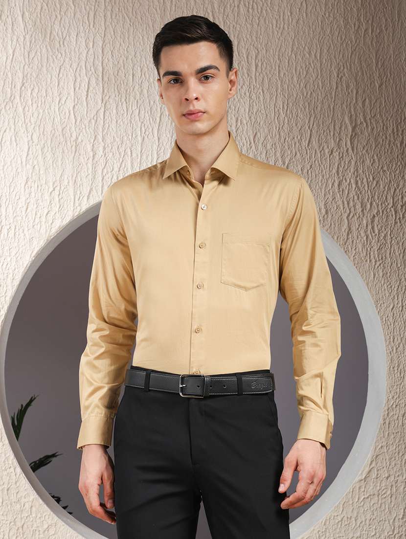 men solid long sleeve slim fit formal shirt - 22013467 - Standard Image - 1