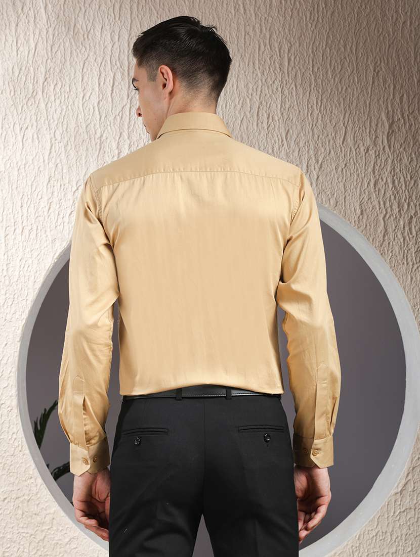 men solid long sleeve slim fit formal shirt - 22013467 - Standard Image - 4