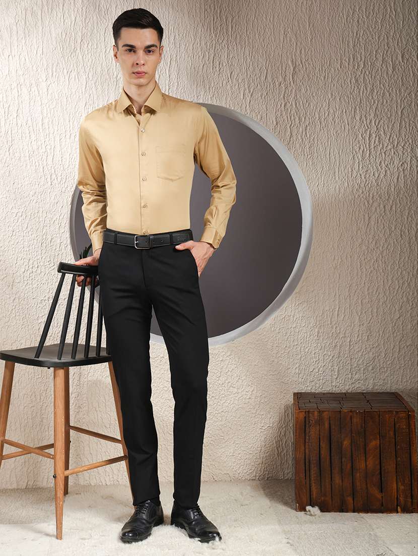 men solid long sleeve slim fit formal shirt - 22013467 - Standard Image - 6