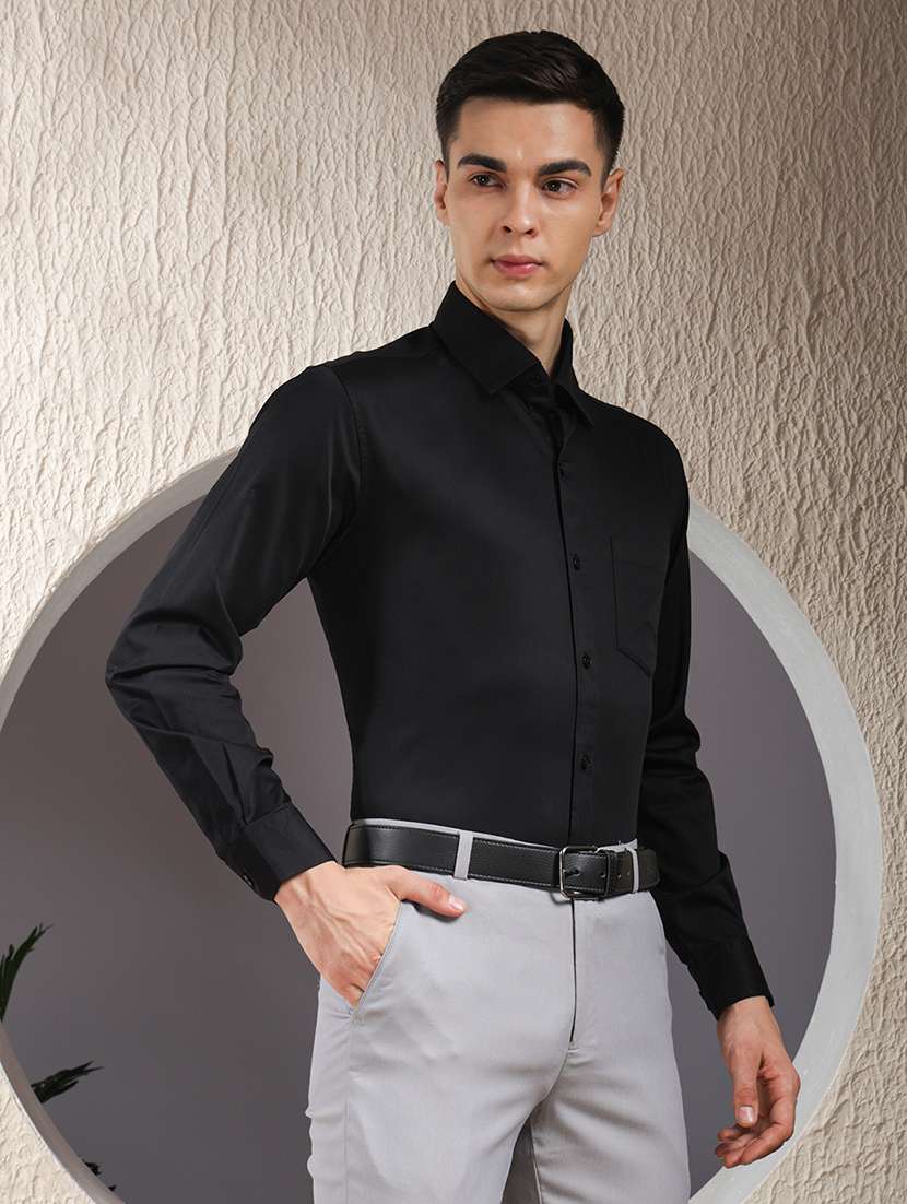 men solid long sleeve slim fit formal shirt - 22013468 -  Standard Image - 1