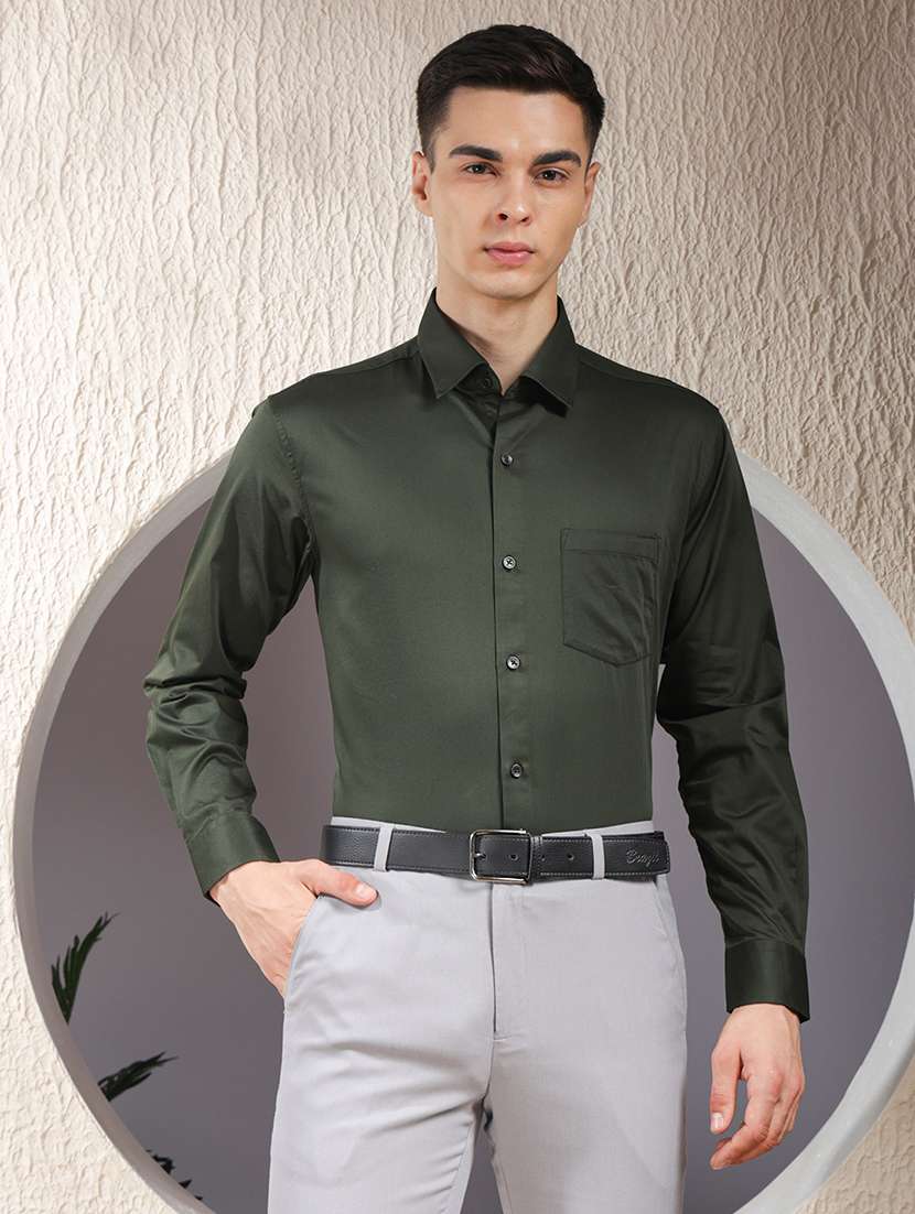 men solid long sleeve slim fit formal shirt - 22013471 -  Standard Image - 1