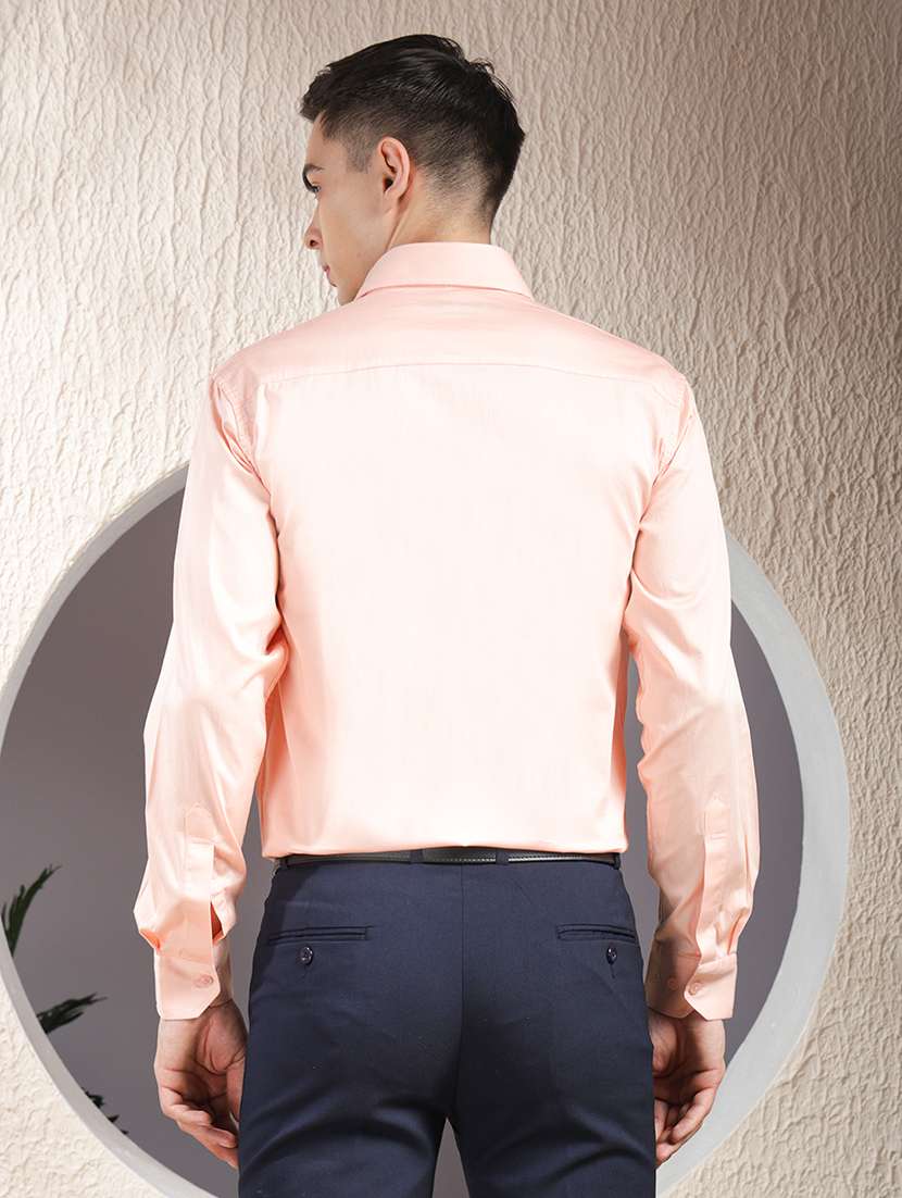 men solid long sleeve slim fit formal shirt - 22013472 -  Standard Image - 4