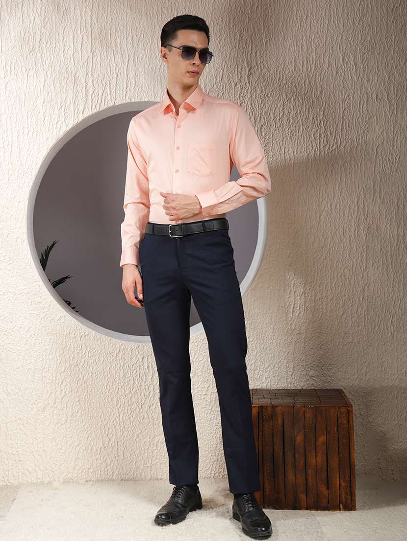 men solid long sleeve slim fit formal shirt - 22013472 -  Standard Image - 6