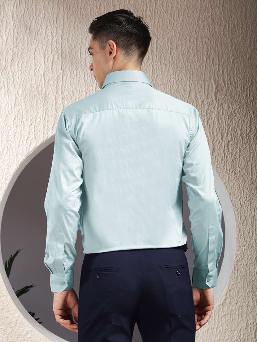men solid long sleeve slim fit formal shirt - 22013473 - Standard Image - 4