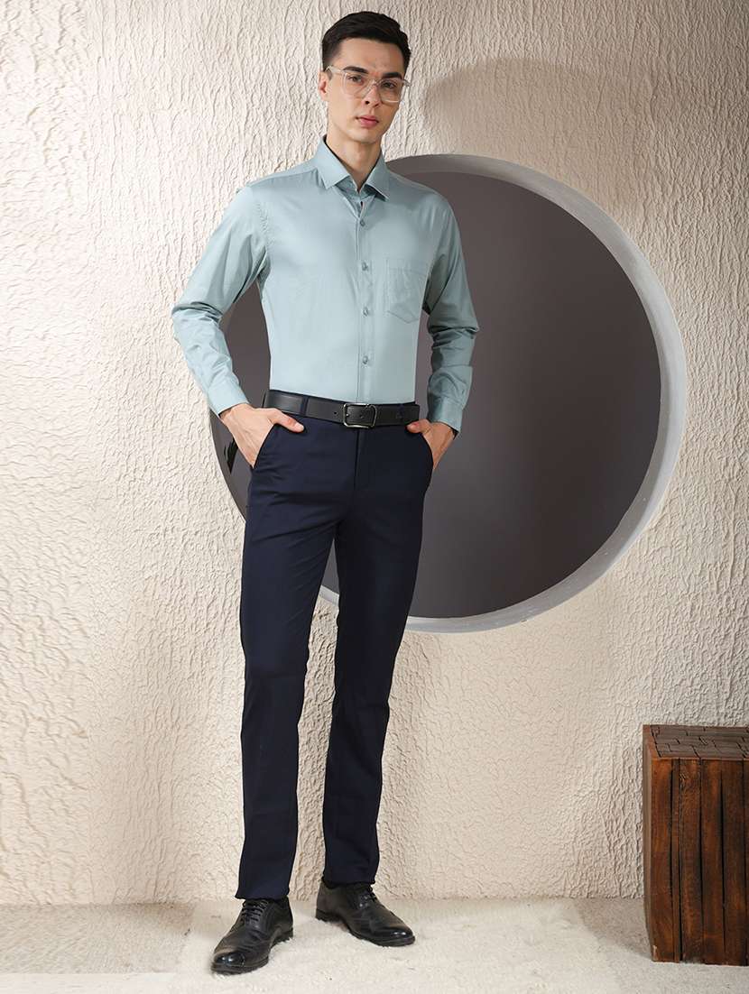 men solid long sleeve slim fit formal shirt - 22013473 - Standard Image - 6