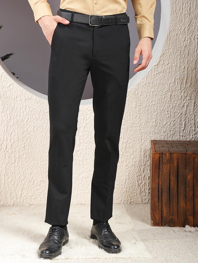 men solid mid rise flat front formal trouser - 22013474 - Zoom Image - 0