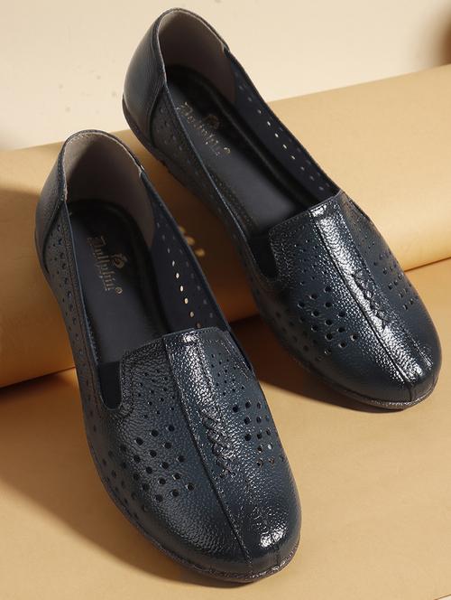 women blue slip on ballerina - 22013506 - Standard Image - 0