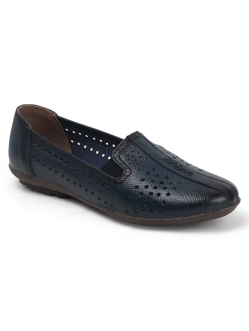 women blue slip on ballerina - 22013506 - Standard Image - 4