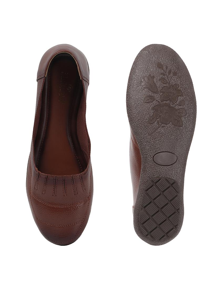 women brown slip on ballerina - 22013513 - Standard Image - 4
