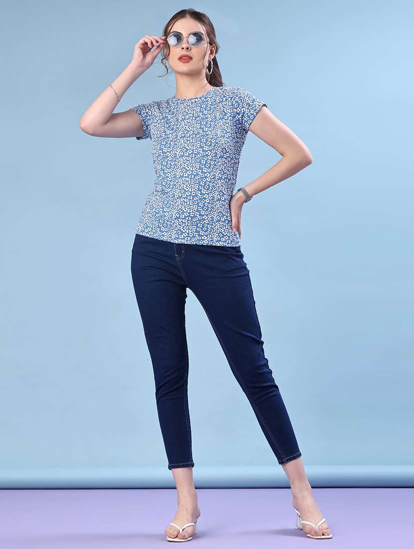 Women Blue Polyester Regular Top - 22013832 -  Standard Image - 4