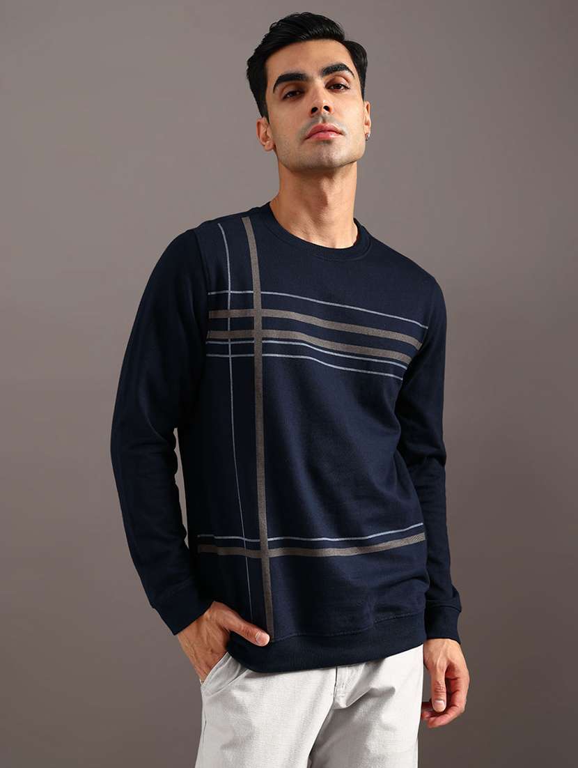 men striped long sleeve sweatshirt - 22013883 -  Standard Image - 1