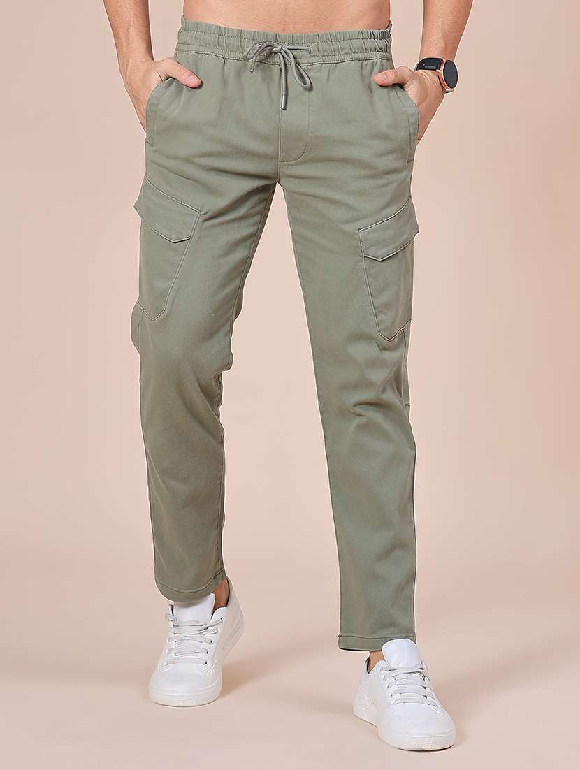 men solid mid rise cargo - 22013950 -  Standard Image - 1