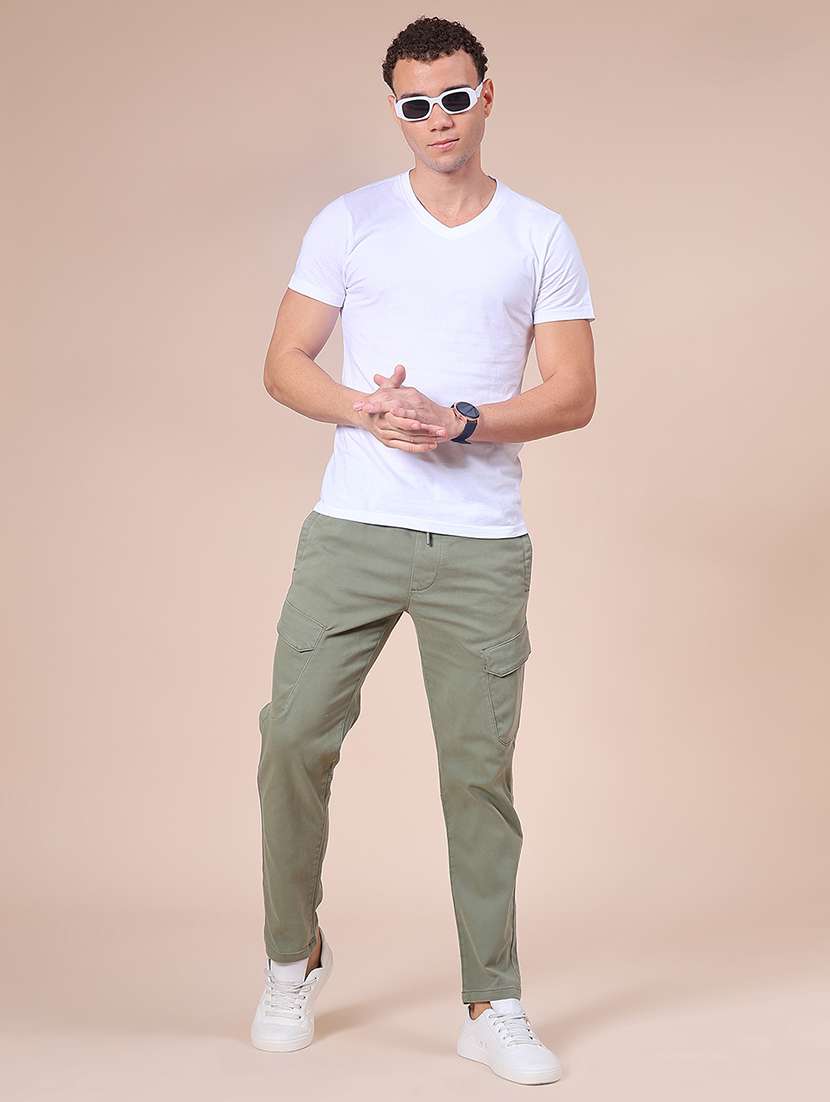 men solid mid rise cargo - 22013950 -  Standard Image - 4