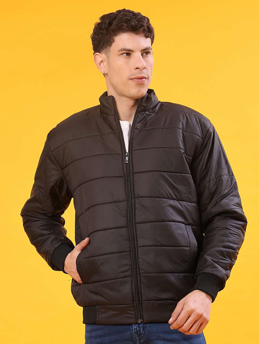 men solid long sleeve puffer jacket - 22013969 -  Standard Image - 1