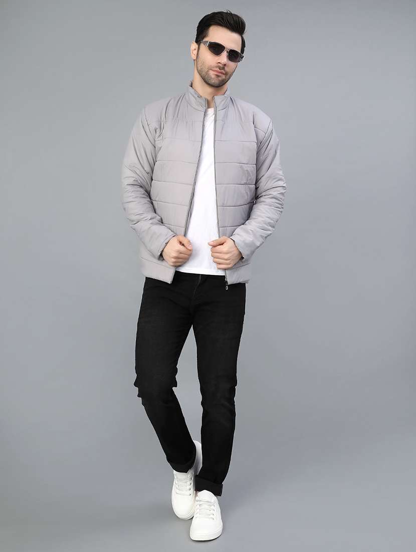 men solid long sleeve regular fit puffer jacket - 22013971 -  Standard Image - 4