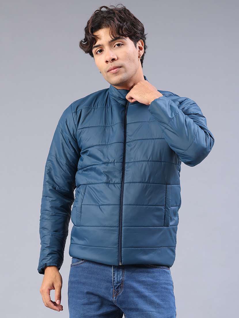 men solid long sleeve puffer jacket - 22013972 -  Standard Image - 1