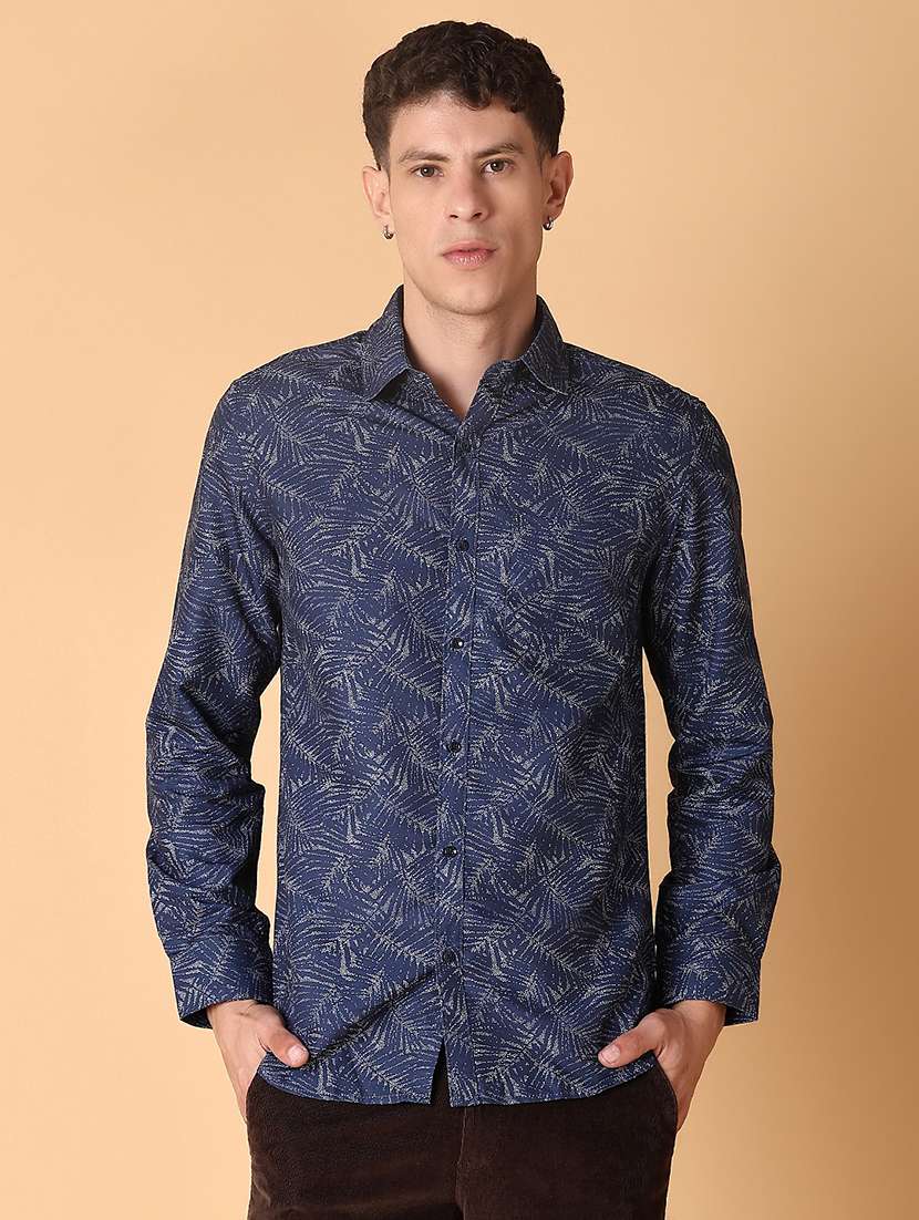 men printed long sleeve regular fit casual shirt - 22014050 -  Standard Image - 1