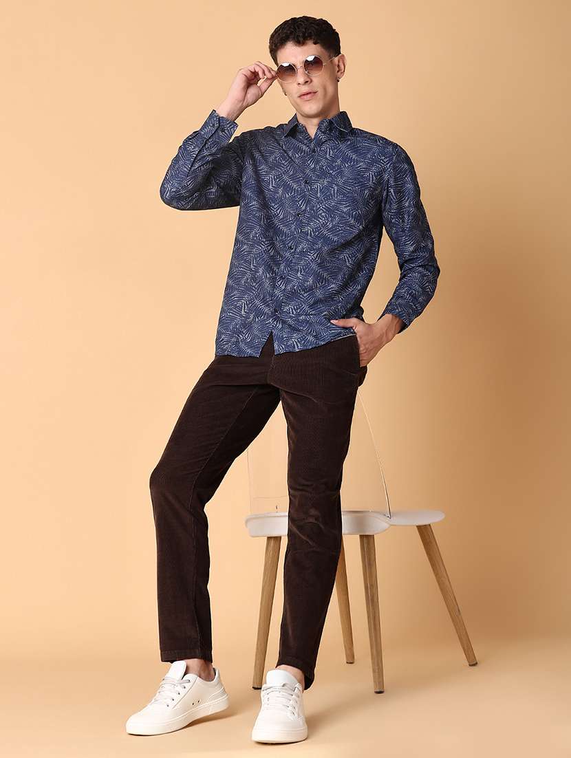 men printed long sleeve regular fit casual shirt - 22014050 -  Standard Image - 4