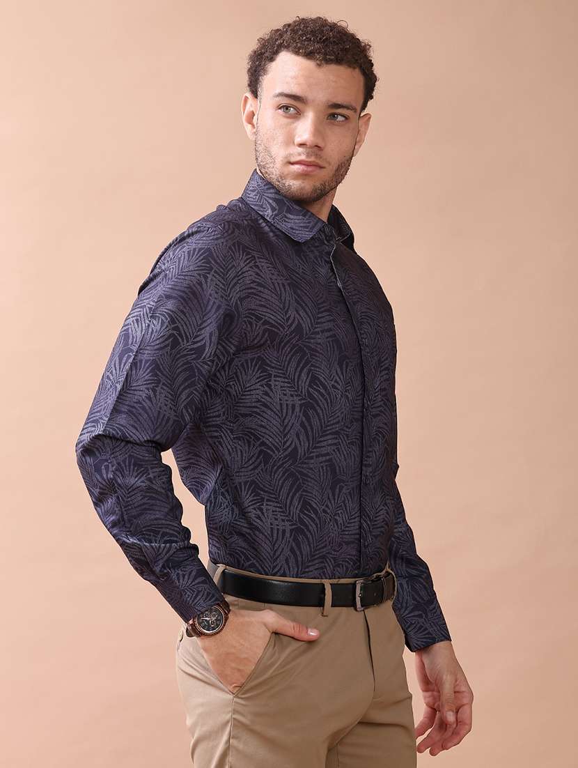 men printed long sleeve regular fit formal shirt - 22014092 -  Standard Image - 1