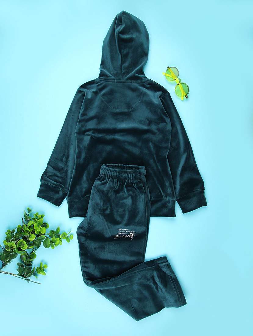 girls printed hooded full length set - 22014096 -  Standard Image - 1